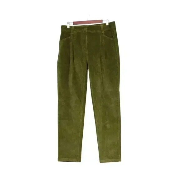 NWT Alison Sheri Corduroy Pants Medium Pleated Straight Leg Academia Preppy - Picture 1 of 12